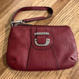 Guess Red Leather Wristlet